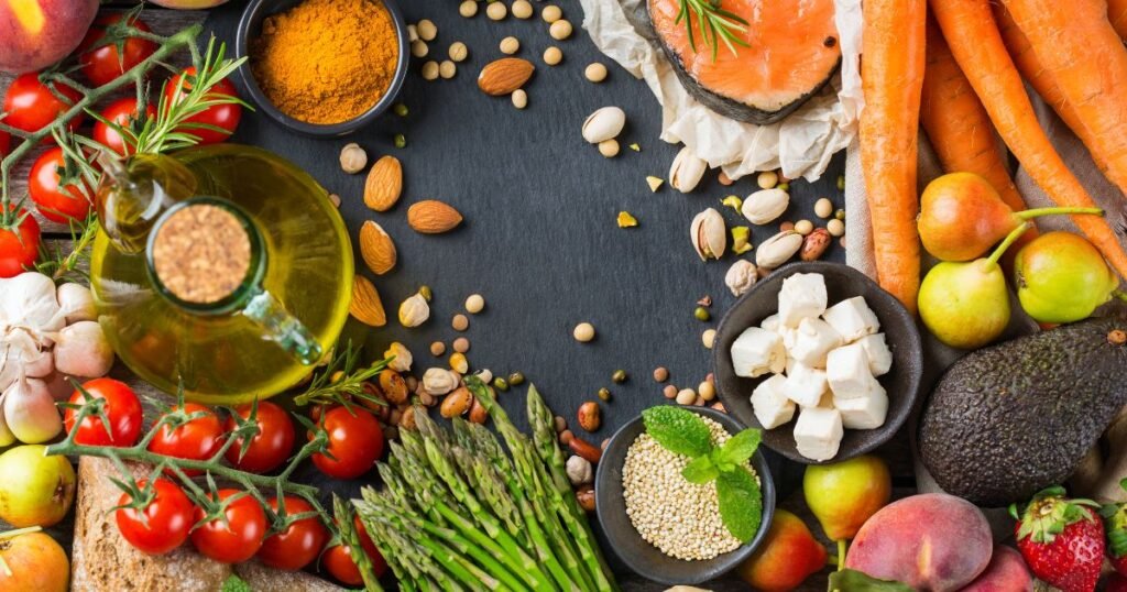 Mediterranean Diet vs American Diet - the perfect diet - beans, cheese, vegetables and fish