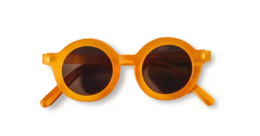 round orange sunglasses
