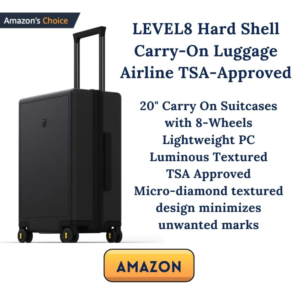 LEVEL8 Hard Shell Carry on Luggage in black