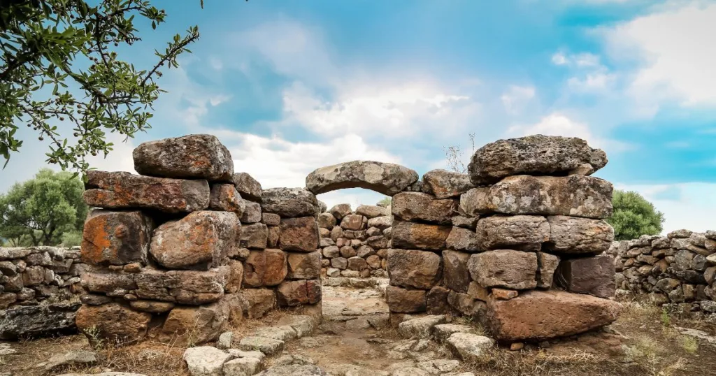 an ancient stone ruin on the Island of Sardinia blue zone